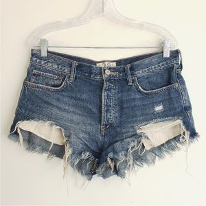 Free People Loving Good Vibrations Blue Jean Short
